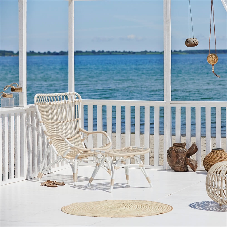 Sika-Design Outdoor Monet Lænestol og skammel hvid dove