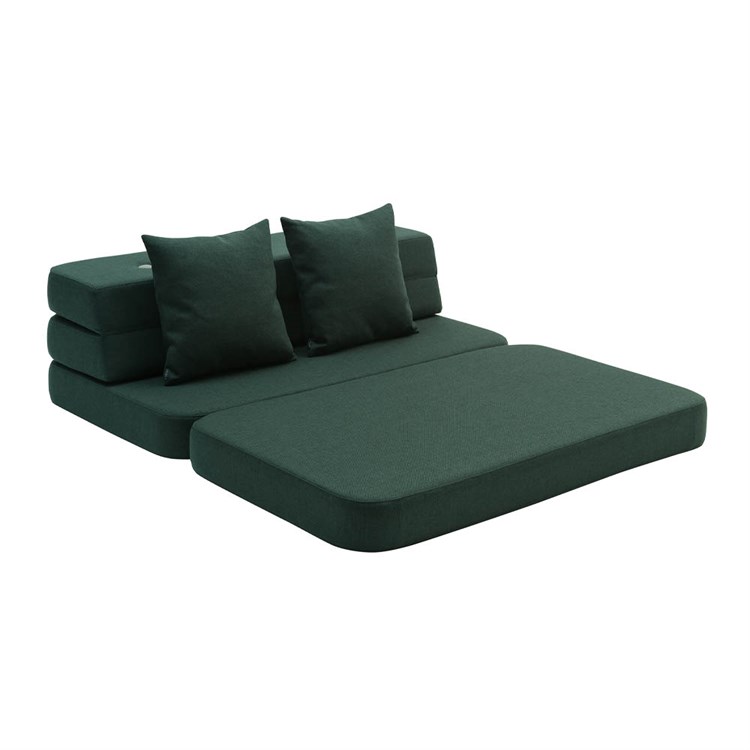 by KlipKlap KK 3 Fold Sofa XL Soft Deep Green/Green ryglæn