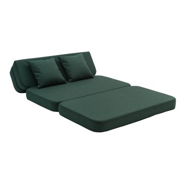by KlipKlap KK 3 Fold Sofa XL Soft Deep Green/Green udfoldet med ryglæn