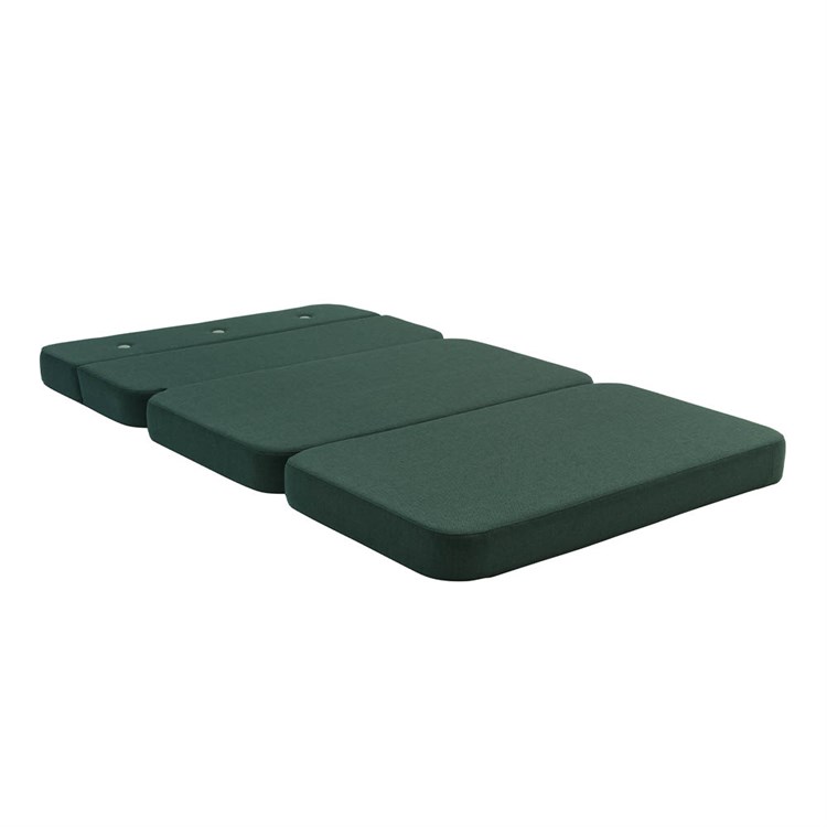 by KlipKlap KK 3 Fold Sofa XL Soft Deep Green/Green udfoldet