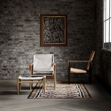 Safari stol og fodskammel designet af Kaare Klint
