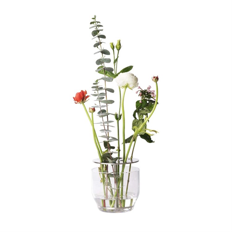 Fritz Hansen Ikebana Vase Small Stainless Steel med blomster