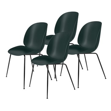 Gubi beetle dining chair spisebordsstol 4 stk Sort Mørk Grøn