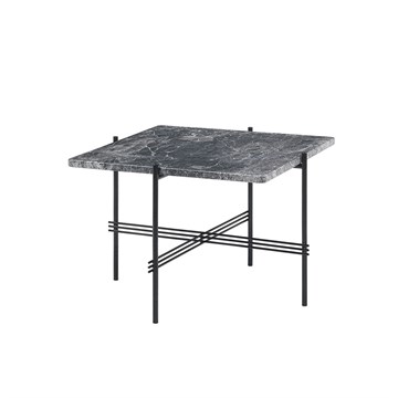 Gubi TS Square Sofabord 55 x 55 cm med grå marmor bordplade