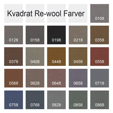 Kvadrat Re-wool tekstil i 21 skønne farver