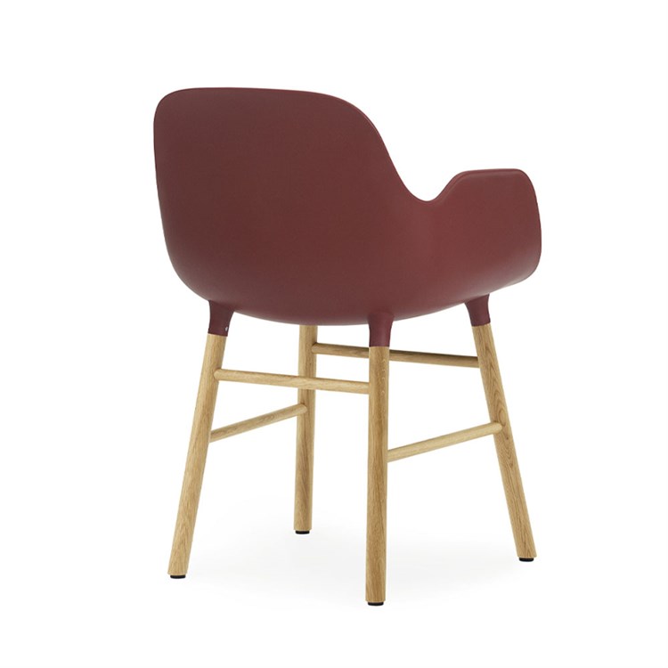 Normann Copenhagen Form Spisebordsstol m/armlæn Oak/Red Bag