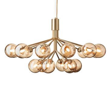 Nuura Apiales 18 Lysekrone Brushed Brass Gold