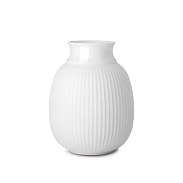 Stor Lyngby Curva Vase i hvid porcelæn