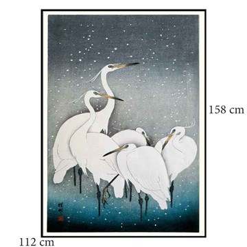 The Dybdahl Co Plakat Snowy Herons Sort ramme 112x158