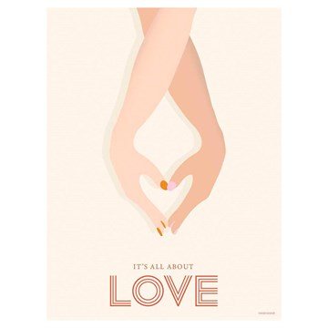 Vissevasse plakat - It's all about love - 50x70 cm
