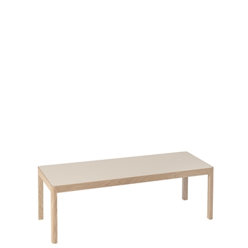 Muuto Workshop Coffee Table Linoleum Lang - Eg/Varm grå linoleum