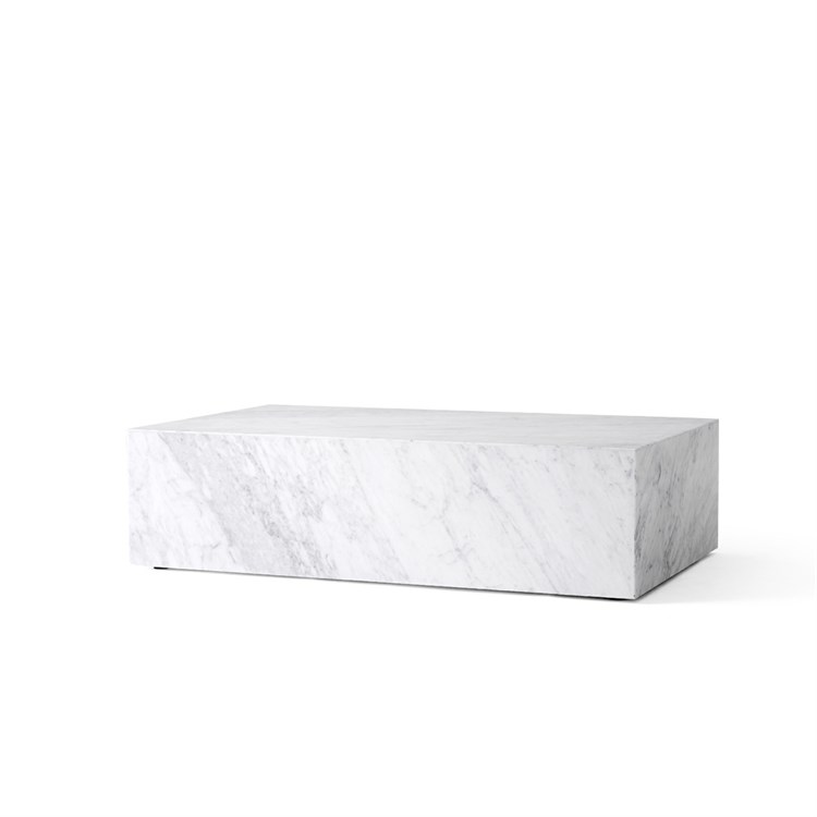Audo Plinth Marmorbord Low White Hvid Skrå