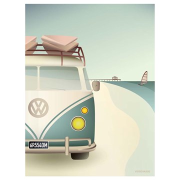 Vissevasse VW camper plakat