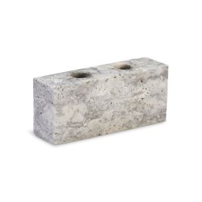 Wabi Sabi Epode Travertin Silver Lysestage