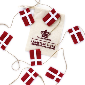 Langkilde & Søn Lille Flagranke med 10 Dannebrogsflag